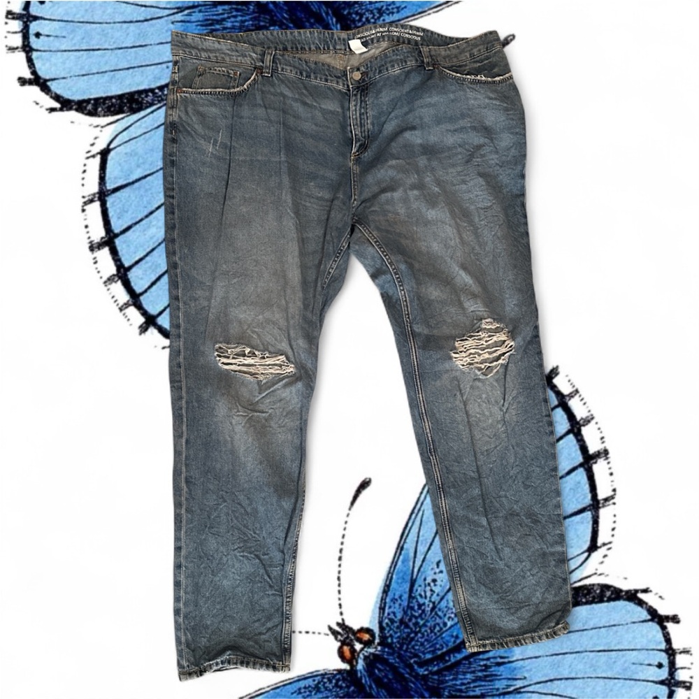 H&M+ Distressed Boyfriend Jeans Size 24